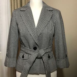Loft herringbone wool jacket with belt sz 00P